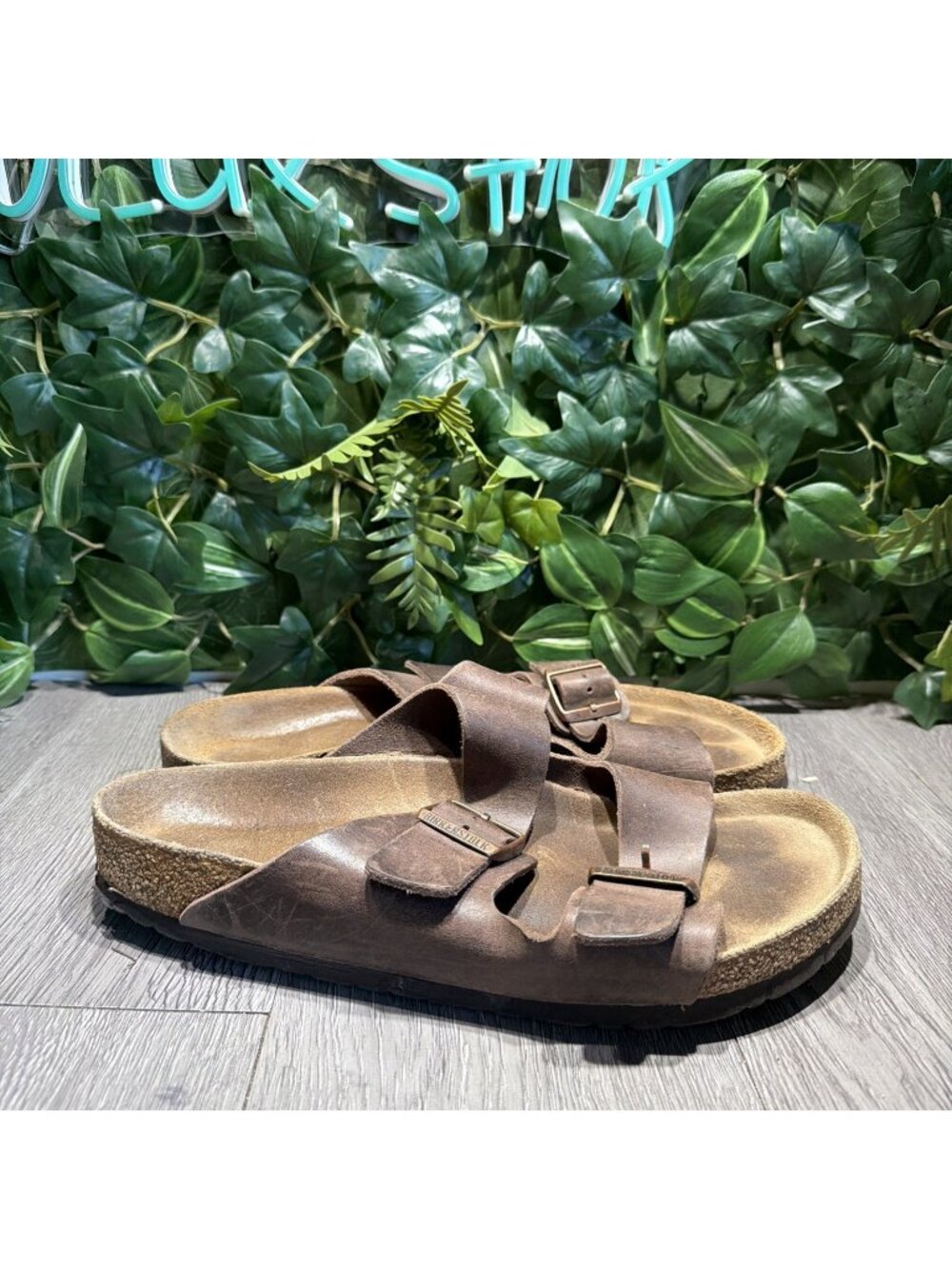Birkenstock Arizona Soft Footbed Sandal Men size 44 Habana Oiled Leather